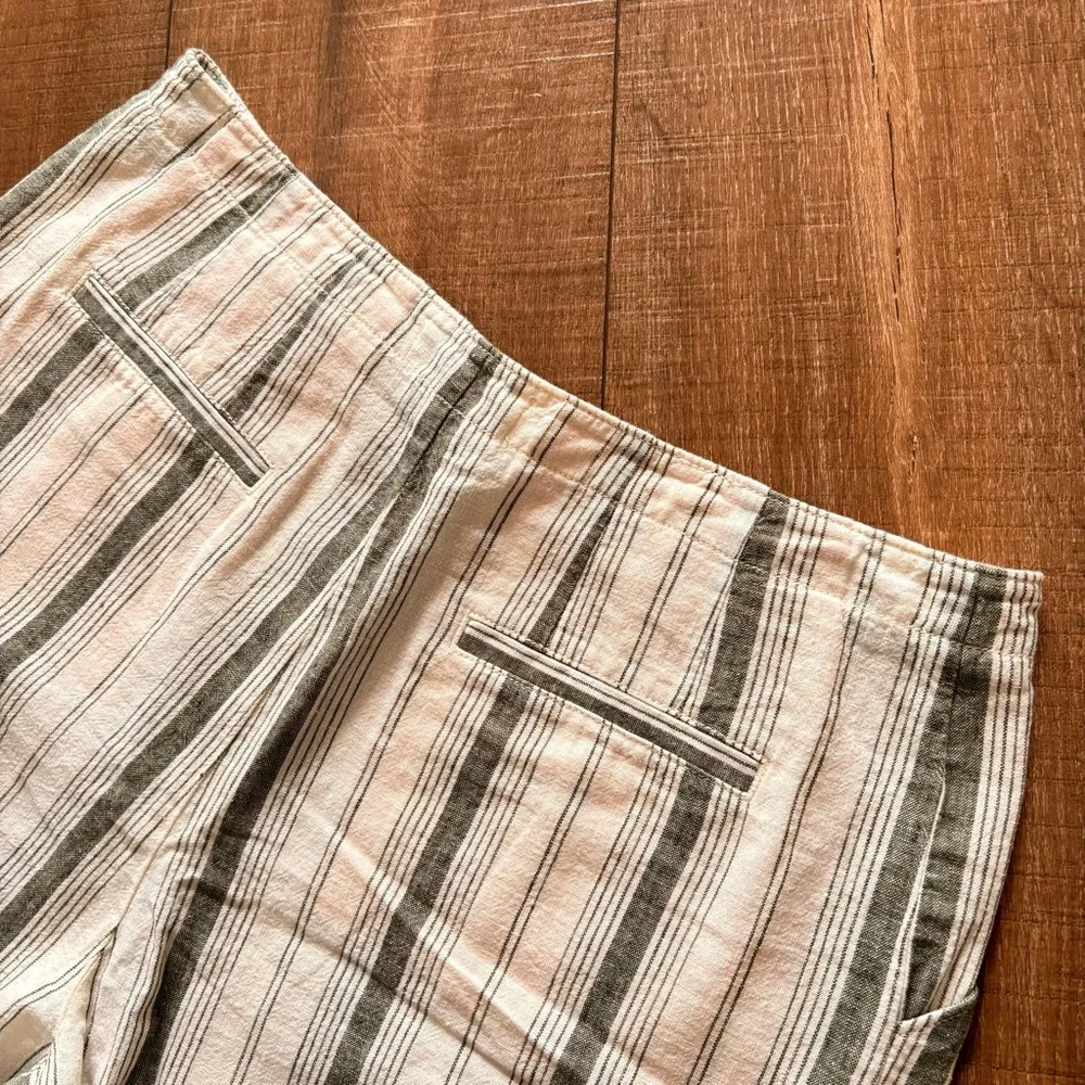 Anthropologie Women's Beachgoer Striped Linen Blend High Rise Shorts Siz… - Picture 10 of 15